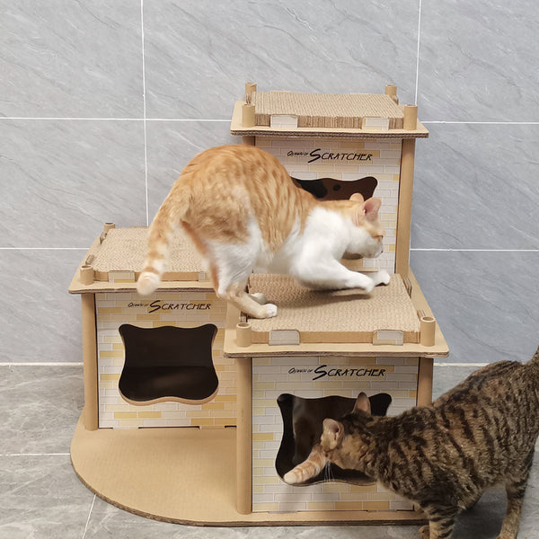 RASCADOR PARA GATOS ESQUINERO DE 2 PISOS