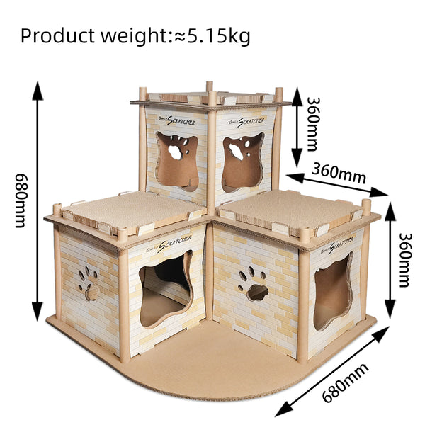 RASCADOR PARA GATOS ESQUINERO DE 2 PISOS