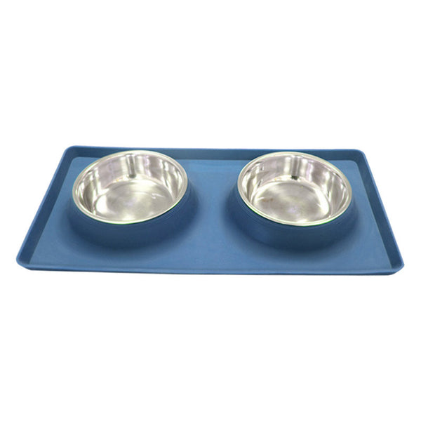 PLATO DOBLE ACERO CON INDIVIDUAL DE SILICONA