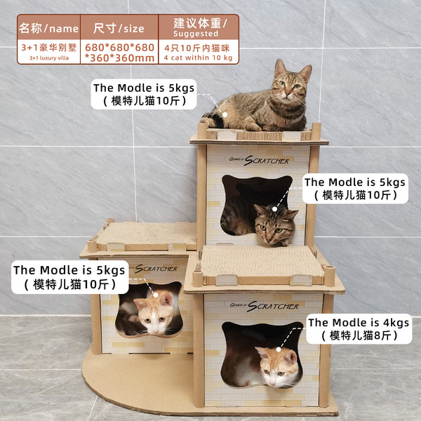 RASCADOR PARA GATOS ESQUINERO DE 2 PISOS