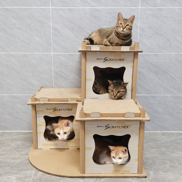 RASCADOR PARA GATOS ESQUINERO DE 2 PISOS