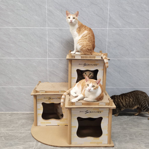 RASCADOR PARA GATOS ESQUINERO DE 2 PISOS