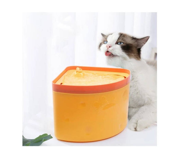 FUENTE DE AGUA PARA GATOS EN FORMA DE QUESO