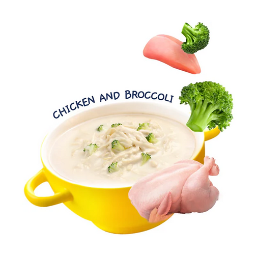 SOPITAS CREMOSAS MOOCHIE PARA GATO CON POLLO Y BROCOLI 40 GR.