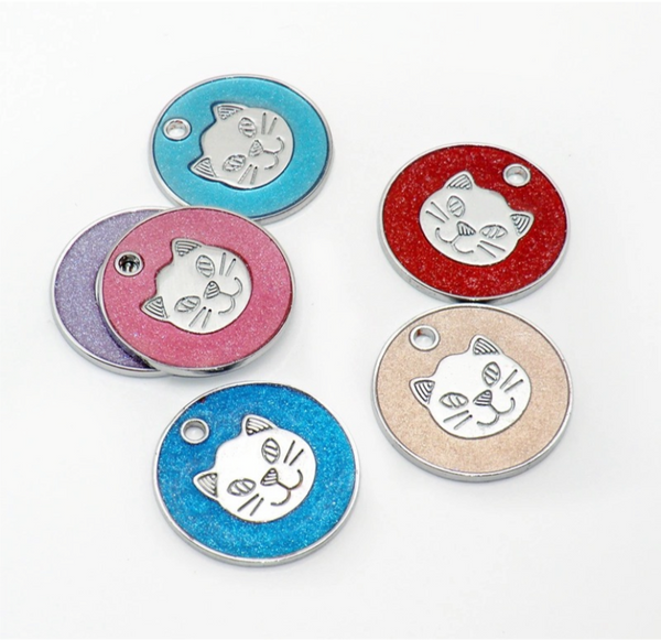 PLACA CARA DE GATO 2.5 CM GLITTER