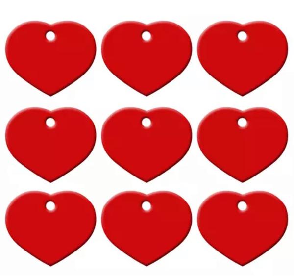 PLACA CORAZÓN ALUMINIO ANODIZADO