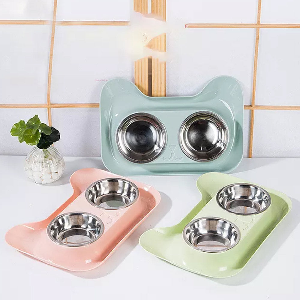 Comederos Para Gatos A Prueba De Hormigas - Pack De 2, Con Doble Bandeja Y Base Antideslizante