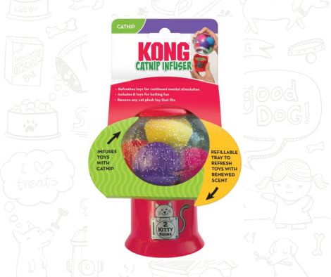 JUGUETE KONG INFUSOR DE CATNIP CON 6 BOLITAS