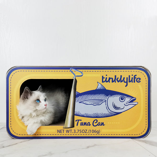 RASCADOR PARA GATOS LATA DE ATÚN AMARILLA