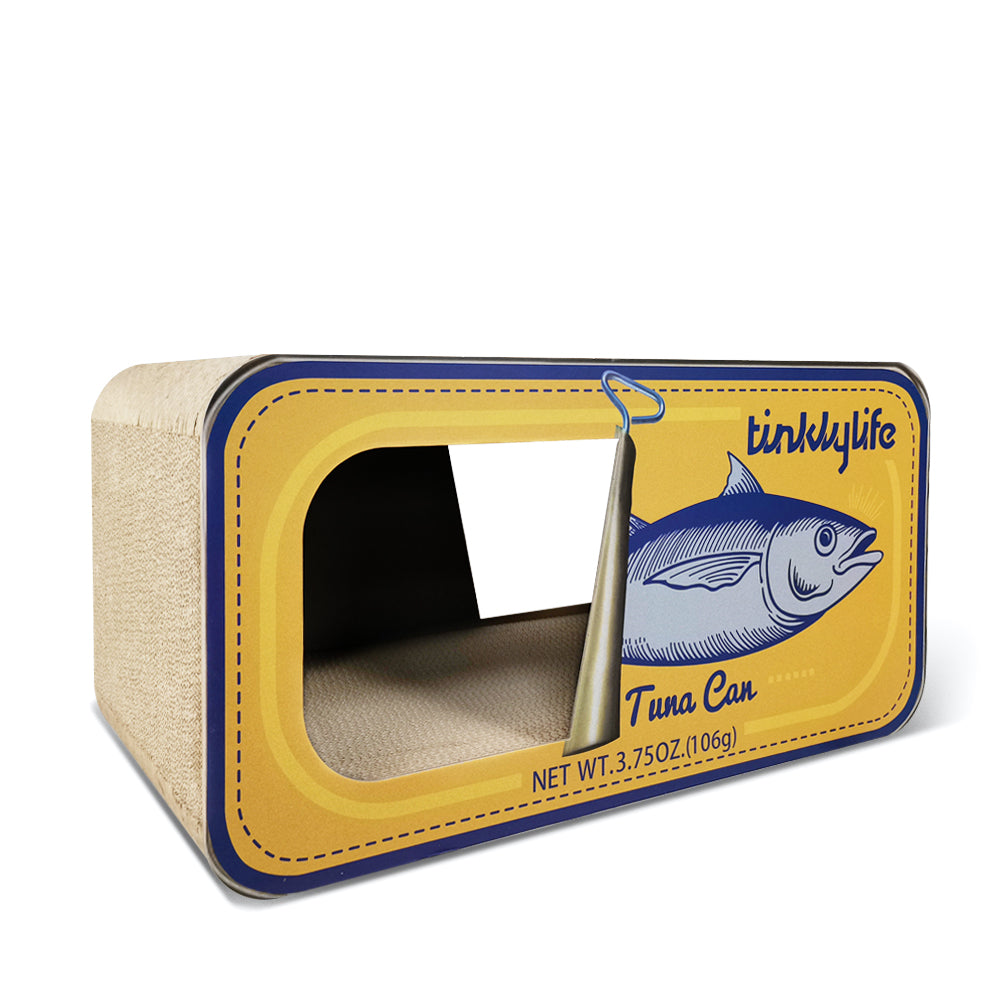 RASCADOR PARA GATOS LATA DE ATÚN AMARILLA
