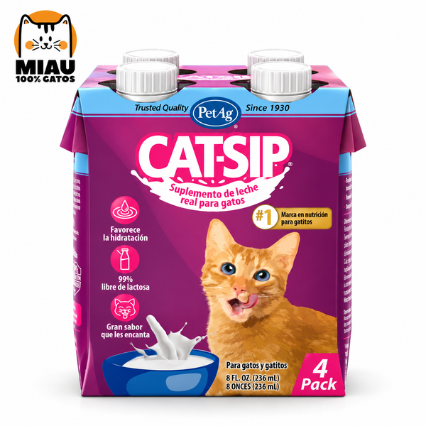 CATSIP - LECHE PARA GATOS 236 ML - SUPLEMENTO DE HIDRATACIÓN