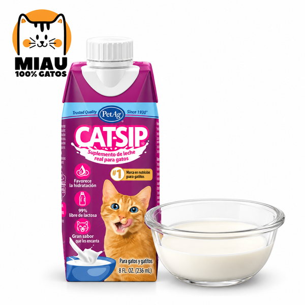 CATSIP - LECHE PARA GATOS 236 ML - SUPLEMENTO DE HIDRATACIÓN