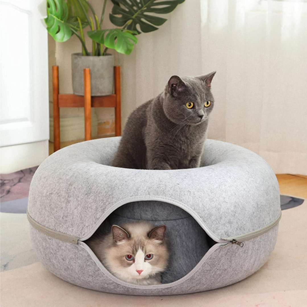 CAMA TÚNEL FIELTRO PARA GATOS