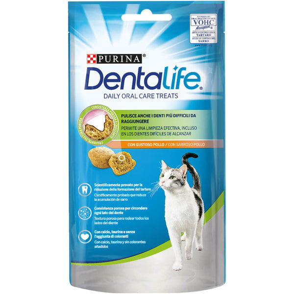 PURINA® DENTALIFE® snacks de pollo para gatos