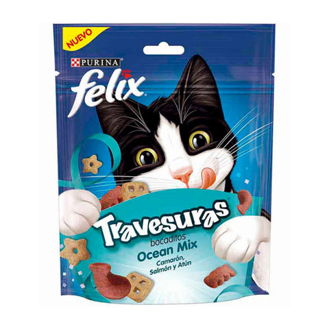 FELIX SNACKS TRAVESURAS OCEAN MIX DE CAMARÓN, SALMÓN Y ATÚN 60GR