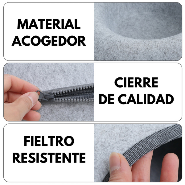 CAMA TÚNEL FIELTRO PARA GATOS