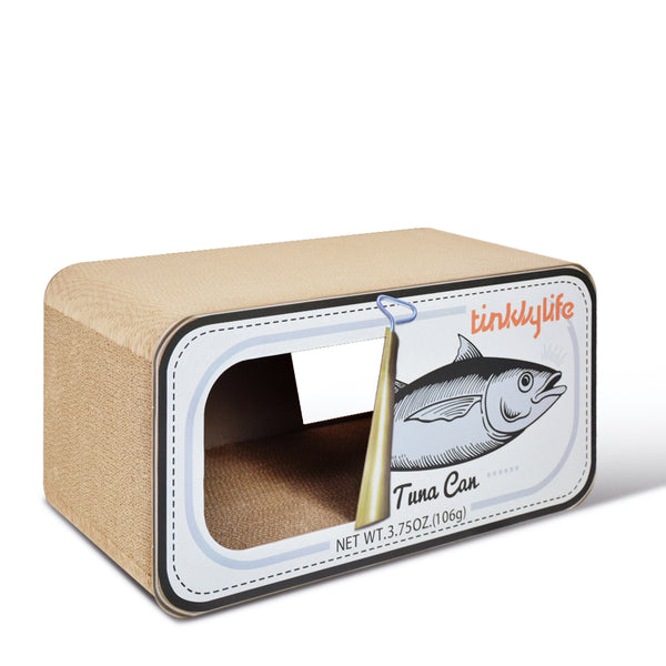 RASCADOR PARA GATOS LATA DE ATÚN BLANCA