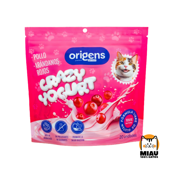 Snack para Gatos Crazy Yogurt Arándanos rojos x 20 und – Natural, Digestivo y Delicioso (Copia)