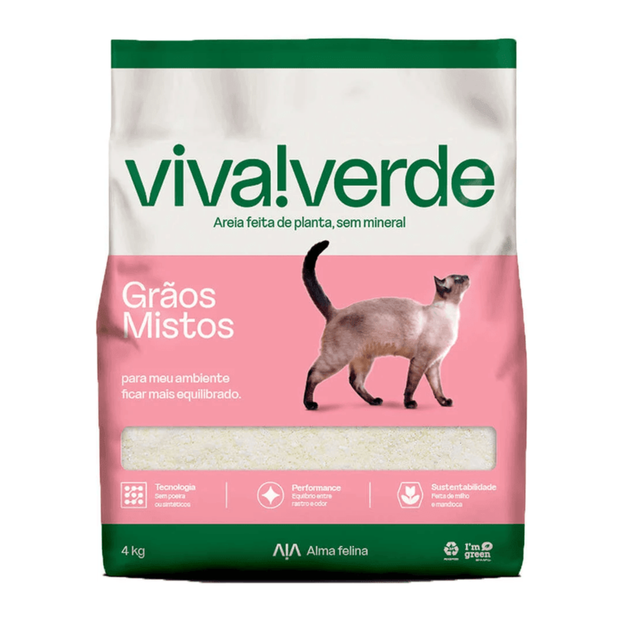 ARENA VIVA VERDE VIDA DESCOMPLICADA GRANOS MIXTOS 4 KG