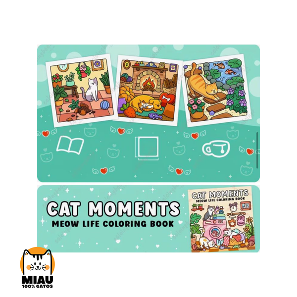 LIBRO PARA COLOREAR DE GATOS CAT MOMENTS