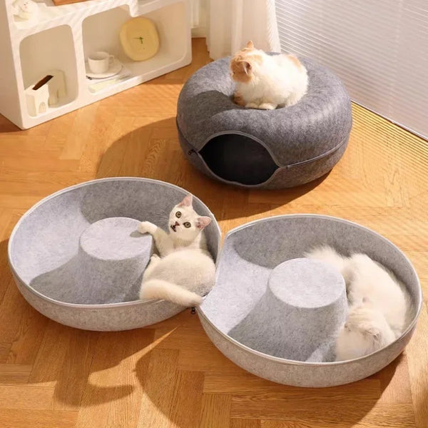 CAMA TÚNEL FIELTRO PARA GATOS