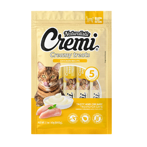 CREMI CHICKEN RECIPE 12 GR X 5 UND - SNACK PARA GATO - POLLO