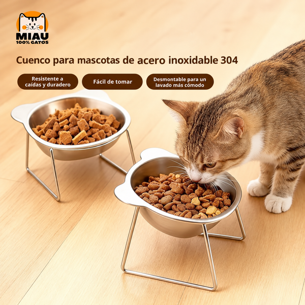 PLATO ACERO INOXIDABLE ELEVADO