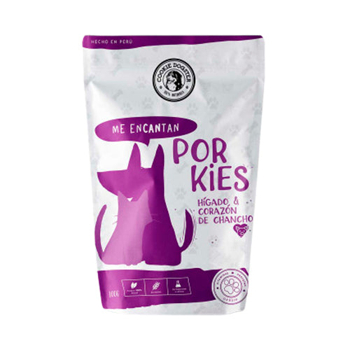 COOKIE DOGSTER TREATS PARA GATOS PORKIES DE HÍGADO Y CORAZÓN DE CHANCHO 100GR