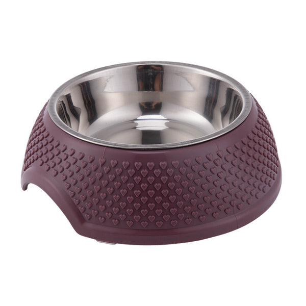 PLATO CORAZON ANTIDESLIZANTE CON BOWL DE ACERO