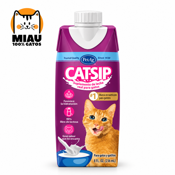 CATSIP - LECHE PARA GATOS 236 ML - SUPLEMENTO DE HIDRATACIÓN