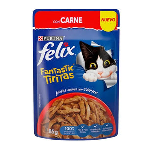 FELIX FANTASTIC CON TIRITAS DE CARNE 85 GR