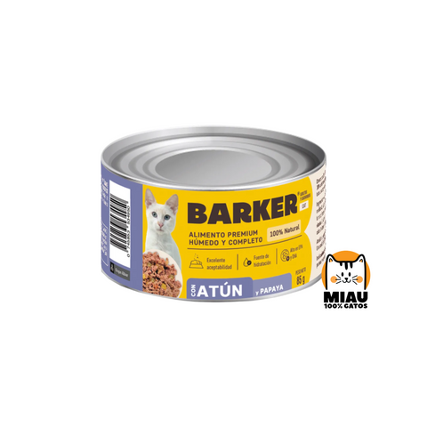 LATA BARKER GATO ATÚN Y PAPAYA 85 GR