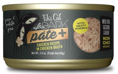 LATA TIKI CAT AFTER DARK PATE+ POLLO 80 GR.
