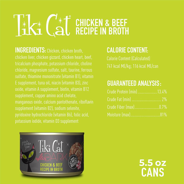 LATA TIKI CAT AFTER DARK POLLO & CARNE 80 GR.