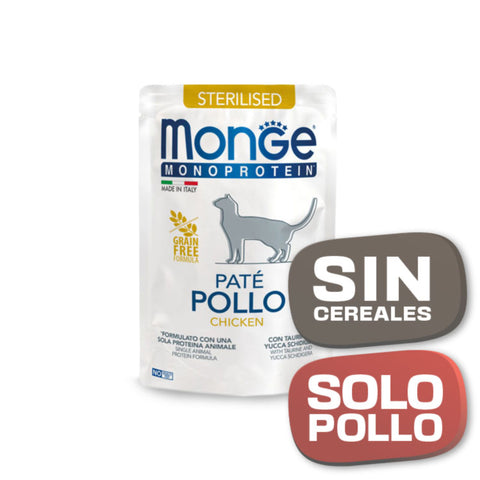 SACHET MONGE ESTERILIZADO POLLO 85 GR