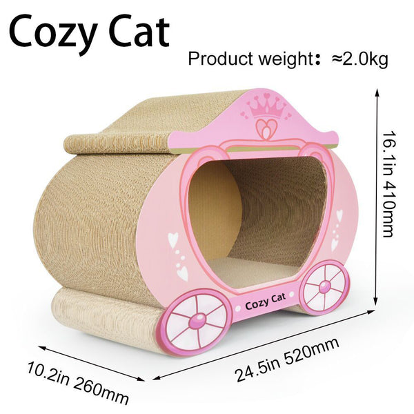 RASCADOR PARA GATOS CARRUAJE ROSADO