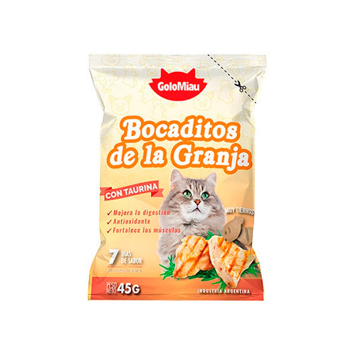 GOLOMIAU SNACK GATO BOCADITOS DE LA GRANJA 45GR