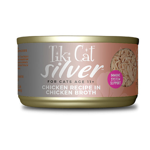 LATA TIKI CAT SILVER POLLO EN CALDO DE POLLO 68 GR