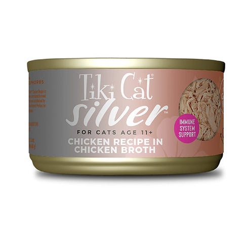 LATA TIKI CAT SILVER POLLO EN CALDO DE POLLO 68 GR