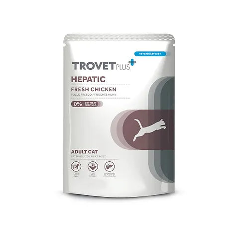 SACHET TROVET PLUS HEPATIC POLLO GATO ADULTO 85 GR