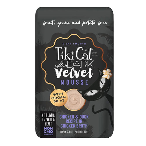 SACHET TIKI CAT AFTER DARK VELVET MOUSSE POLLO Y PATO  80 GR.