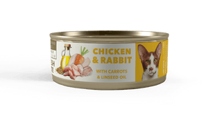 LATA AMITY - POLLO Y CONEJO GATO ADULTO 80 GR