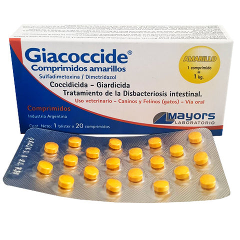 GIACOCCIDE AMARILLO HASTA 1 KG X 1 BLISTER X 20 UND