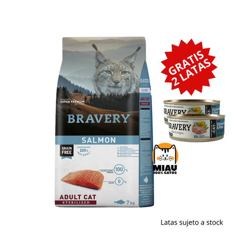 BRAVERY SALMÓN ESTERILIZADO GATO ADULTO 7 KG
