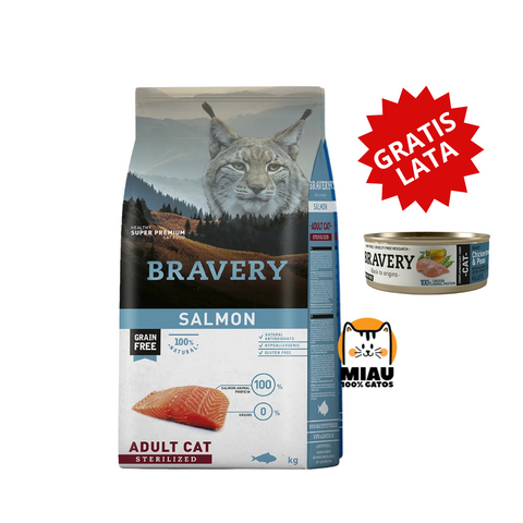 BRAVERY SALMÓN ESTERILIZADO GATO ADULTO 2 KG