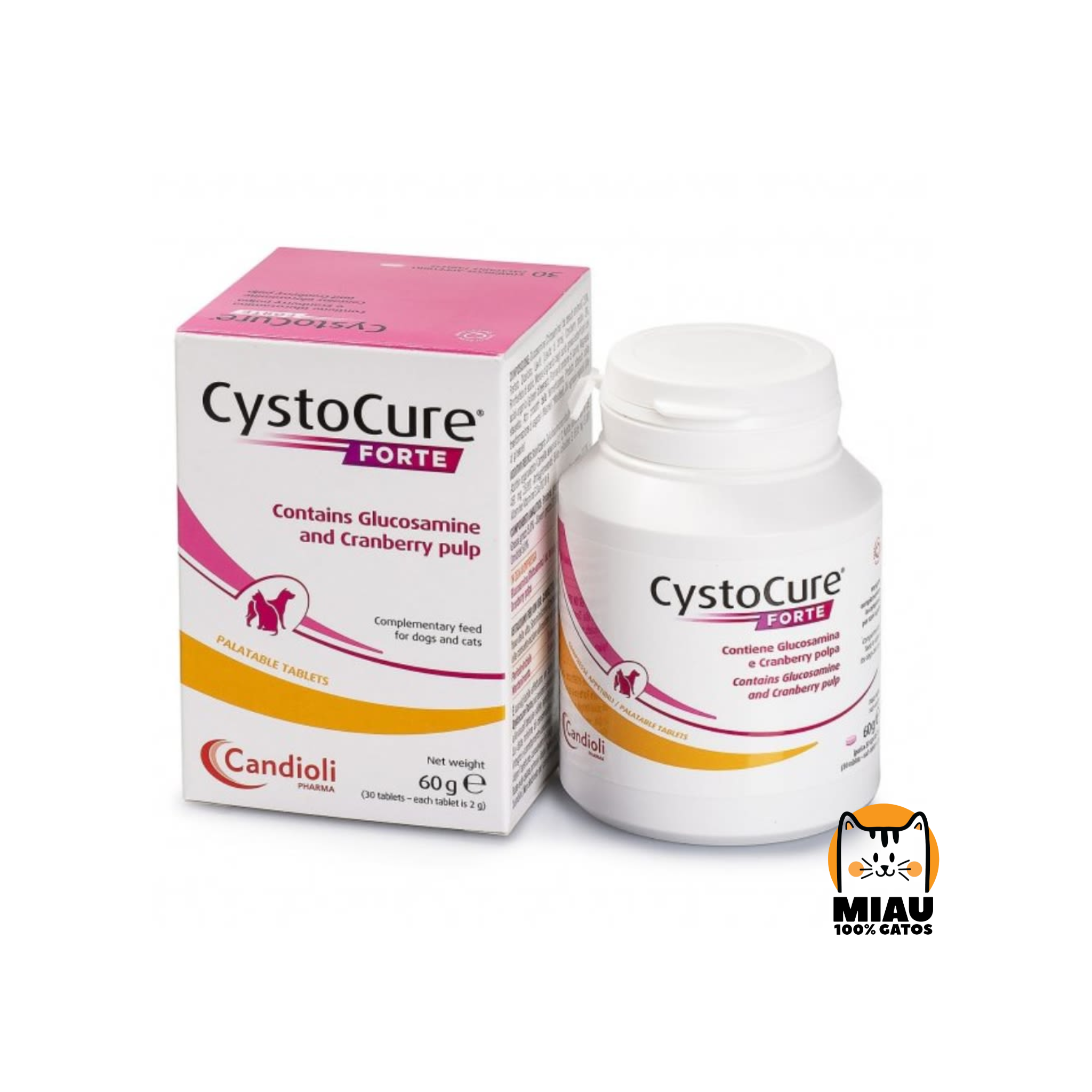 CYSTOCURE FORTE – POLVO PALATABLE PARA PERROS Y GATOS (30 g)