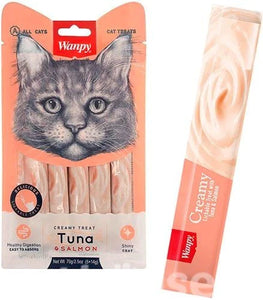 WANPY PARA GATOS TREAT CREMOSO ATUN Y SALMÓN