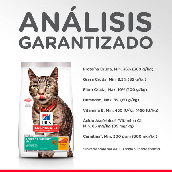 ALIMENTO HILLS ADULTO PERFECT WEIGHT 1.6 KG