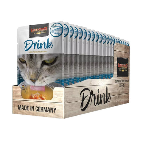 LEONARDO DRINK SALMÓN PARA GATOS ADULTOS 40GR X CAJA 20UND