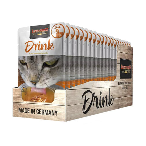 LEONARDO DRINK PATO PARA GATOS ADULTOS 40GR X CAJA 20UND